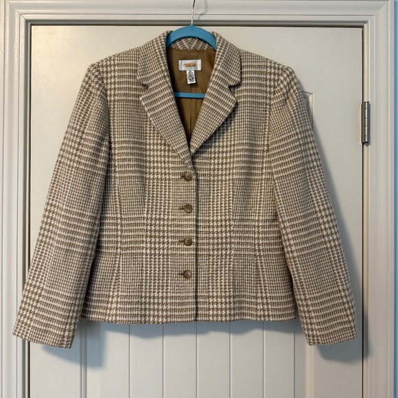 Talbots women’s houndstooth wool & cashmere blazer size 10 - Picture 1 of 8